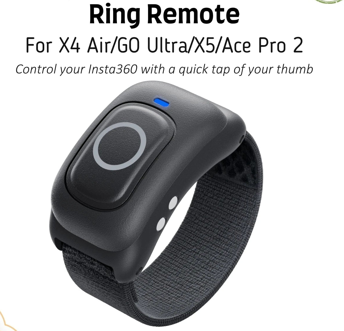 Smart Ring Remote Control for Action Camera Wireless Thumb Controller IPX7 Splash Resistant Wearable Shooting Remote