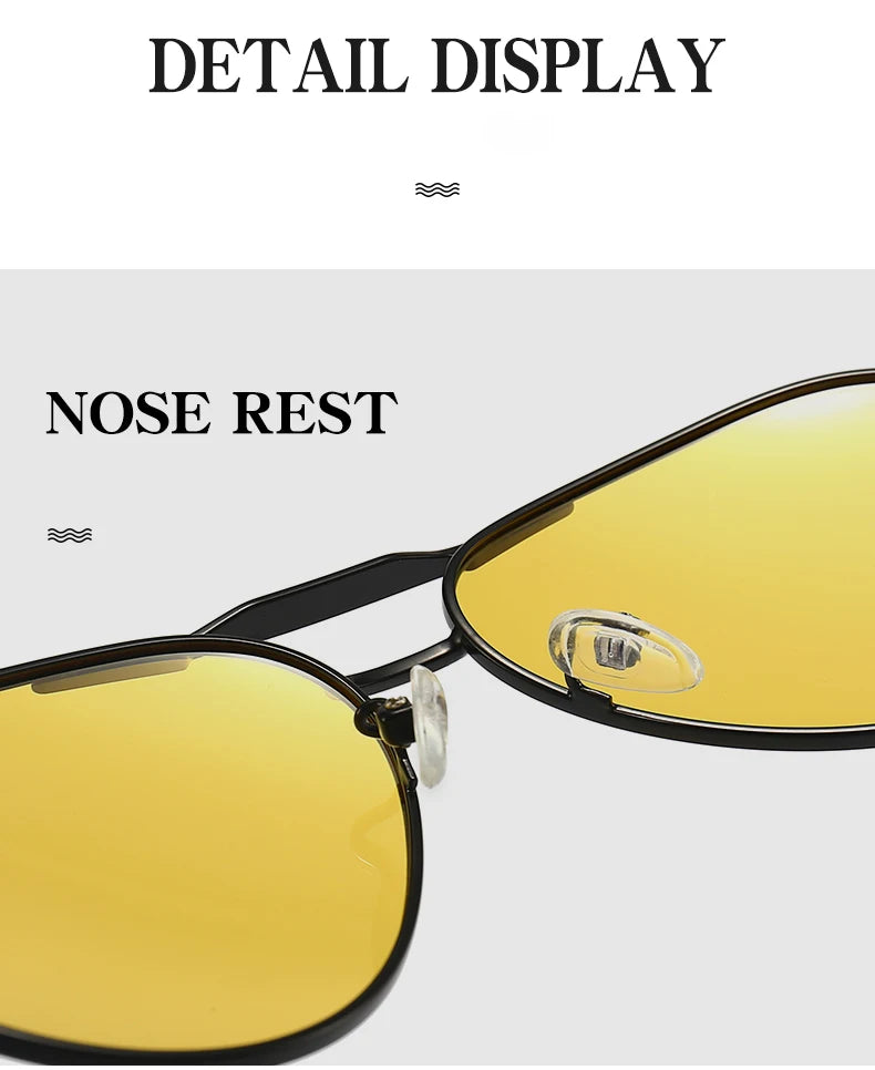 Pilot Photochromic Polarized UV400 Day Night Vision Driving Sunglasses for Men Women