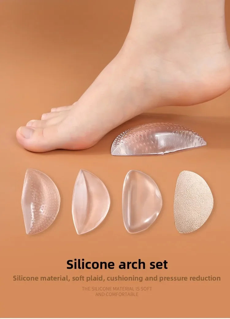 Orthotic Arch Foot Care Comfort Pain Silicone Orthopedic Insoles for Shoes Women Flat Feet Arch Support Self-adhesive Foot Pads