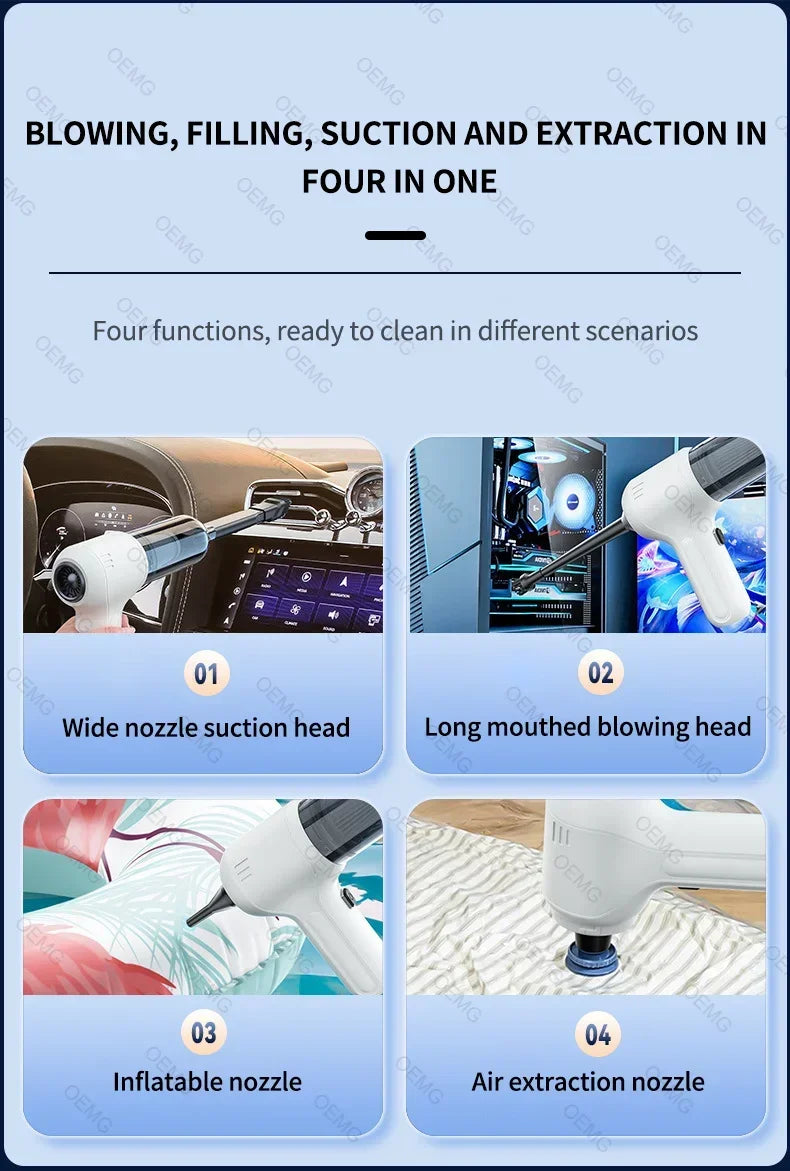 Powerful Car Vacuum Cleaner Handheld Portable Wireless Vacuum Cleaner Cleaning Machine Strong Suction Mini Car Cleaner