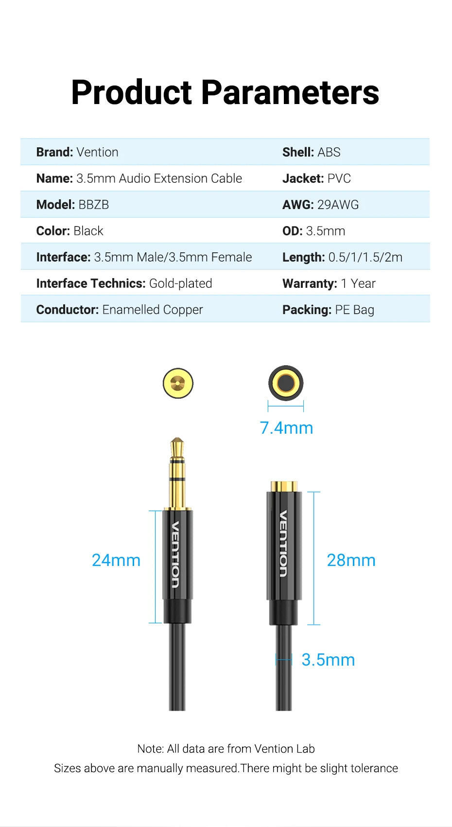3.5MM Male to Female Extension Cable Jack 3.5 Aux Cable for Car Laptop Mini PC TV Stereo Audio Headphone Speaker Cable