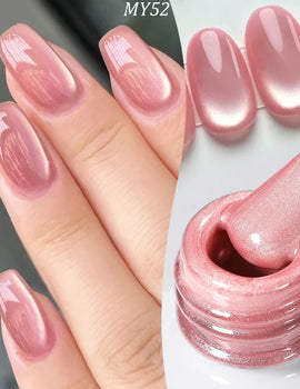 10ml Pink Glass Bead Cat  Gel Nail Polish Spring Moonlight Jelly Crystal Semi Permanent Soak Off Manicure