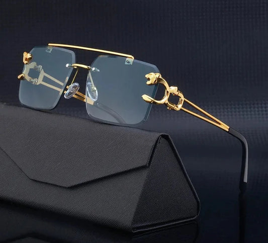 Retro Rimless Sunglasses For Men Steampunk Punk Fashion Glasses