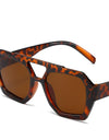 Big Frame Women's Sunglasses Retro Double Bridges Leopard Brown Gradient Eyewear Fashion Luxury Designer Sun Glasses