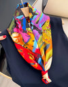 Square Women Scarves Silk Office Ladies Hair Neck Bandanna Headband Foulard Headcloth Muslim Headscarf Female muffler