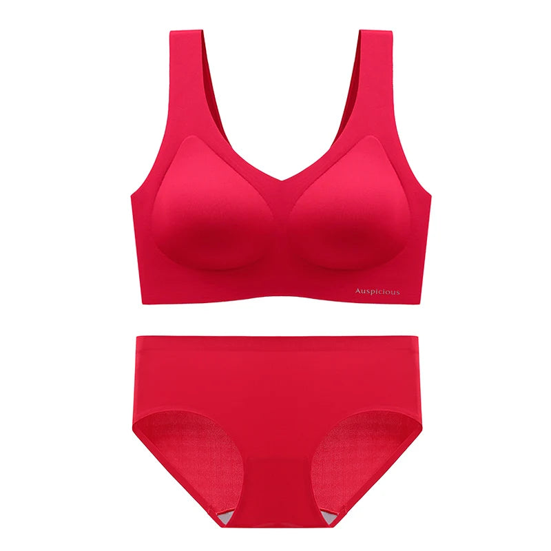 Women’s 2-Piece Seamless Bra & Panties Set – Soft, Wire-Free,