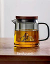 450ml High Borosilicate Glass Teapot With Mountain Wiew Filter Tea Water Separation Brewing Tea Pot Kungfu Tea Maker Teaware