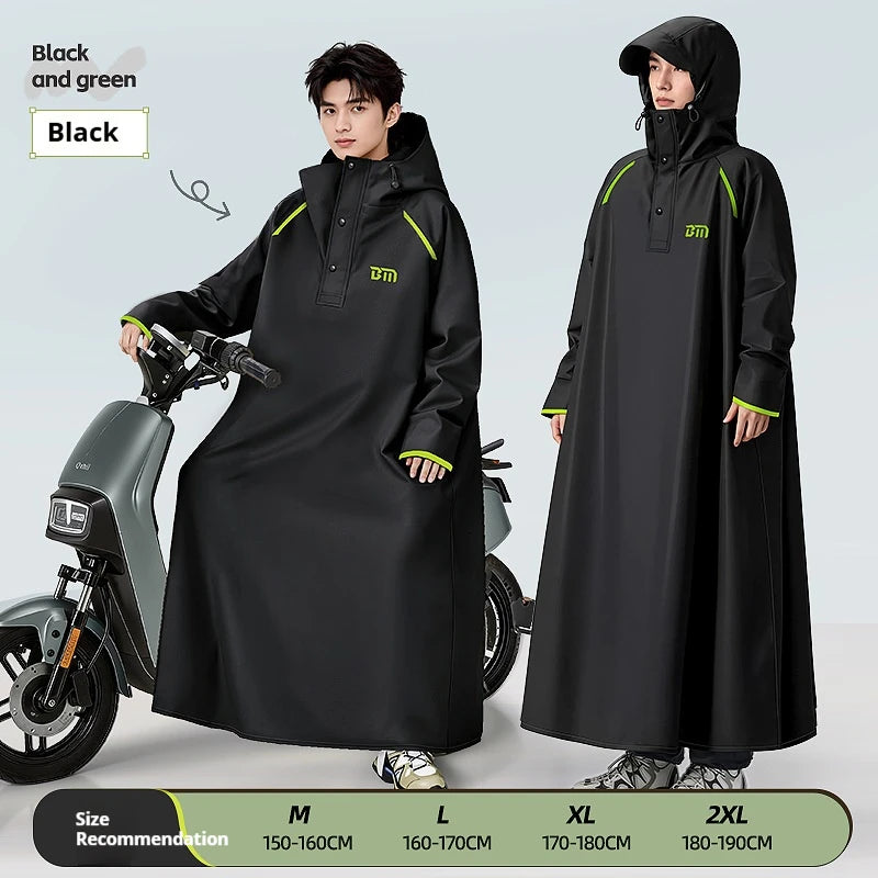 Thickened Full Body Waterproof PVC Raincoat for Motorcycle and Electric Scooter Riding