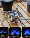 Portable Folding Camping Stove,5800W,Big Power Windbreak, Three Burner, Outdoor BBQ Gas Furnace