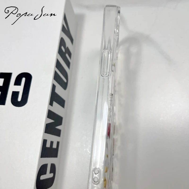 Transparent Flower Floral Phone Case For iPhone 16 15 13 14 12 11 Pro Max 15 16 Plus  XR Max 12 13 Mini Clear Soft Funda Cover