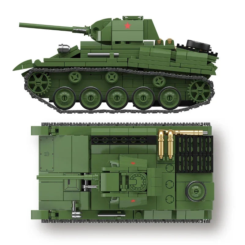 Soviet series BT-7 fast tank early version Military Series WW2 Tank Building Blocks  Bricks Model Set Toys For s Gifts