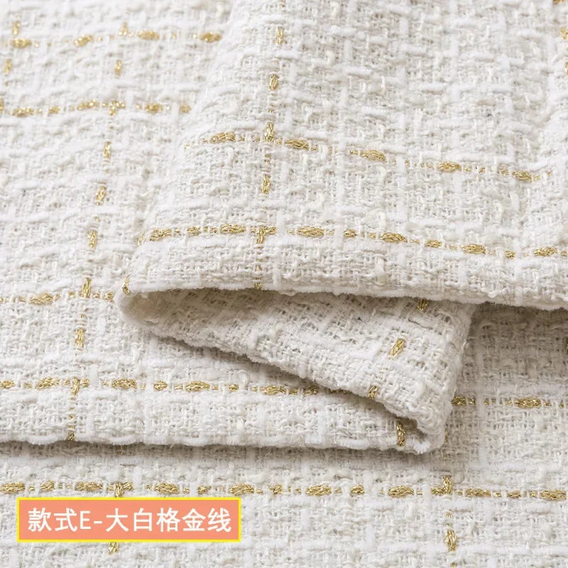 0.5M/1M/2M/3M High Quality fiber plaid woven tweed fabric for garment DIY coat clothing sewing quilting Cloth by the meter