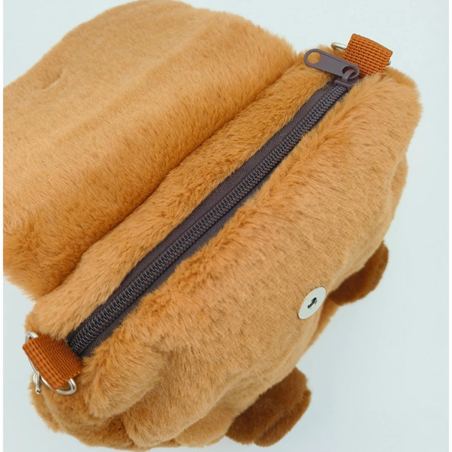Kawaii Capybara Plush Backpack Soft Shoulder Bag