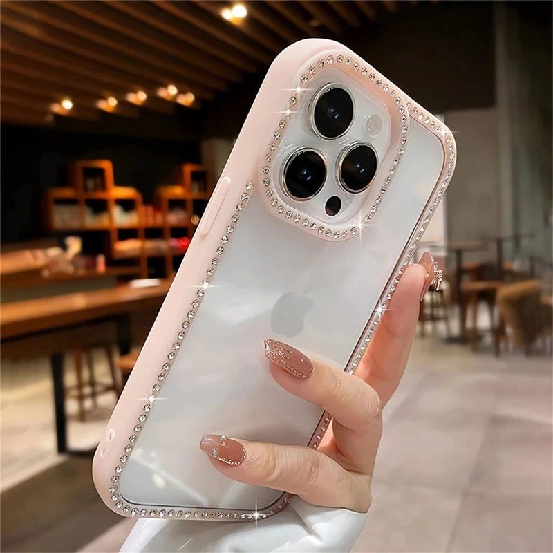 Luxury Bling Rhinestone Diamond Phone Case For iPhone 17 16 Pro Max Cases iPhone 15 14 Air Shockproof Cover