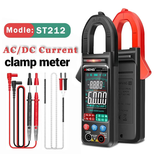 6000 Counts Digital Clamp Meter DC/AC Current 400A Amp Multimeter Large Color Screen Voltage Tester Car Hz NCV Ohm