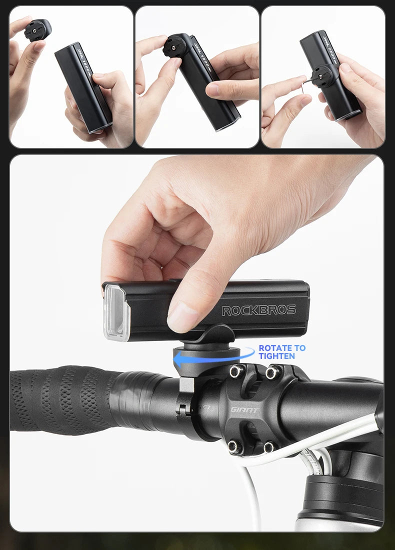 Bike Front Light 1500LM 5000mAH Battery Bicycle Light Aluminum Smart Sense LED Lamp Flashlight Cycling Headlight