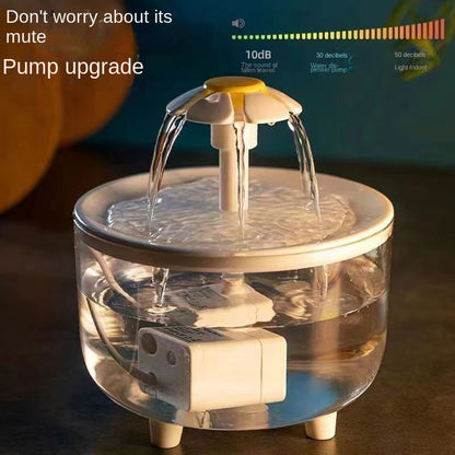 Transparent Pet Water Fountain Automatic Circulation Cat Water Drinking Dispenser USB Rechargeable Cat Water Fountain for Cats