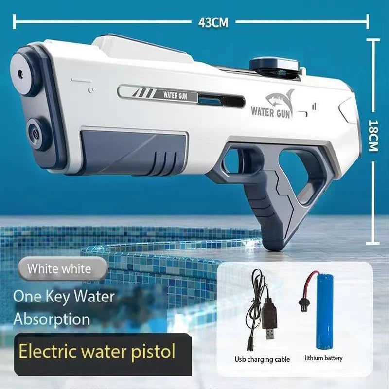 Electric Automatic Suction Water Gun Rechargeable Water Blaster for Outdoor Beach and Pool Activities