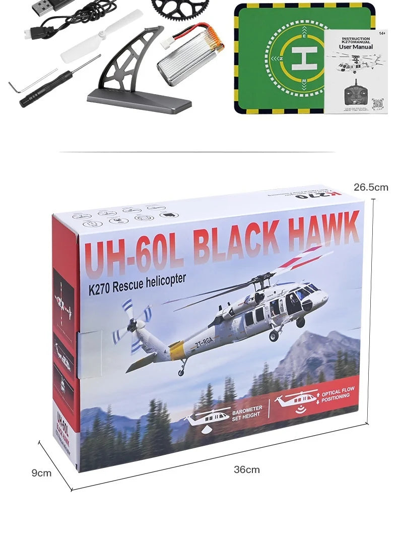 Remote Control Military Helicopter With Brushless Motor And Optical Flow Positioning