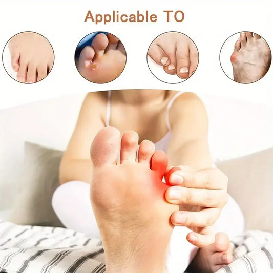 2pcs Silicone Toe Separators with Gel Cushion & Anti-Slip Strap - Comfortable, Machine Washable for Men & Women Foot Care Tool