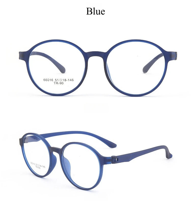 Lightweight Flexible Retro Round Plastic Eyeglasses Frames