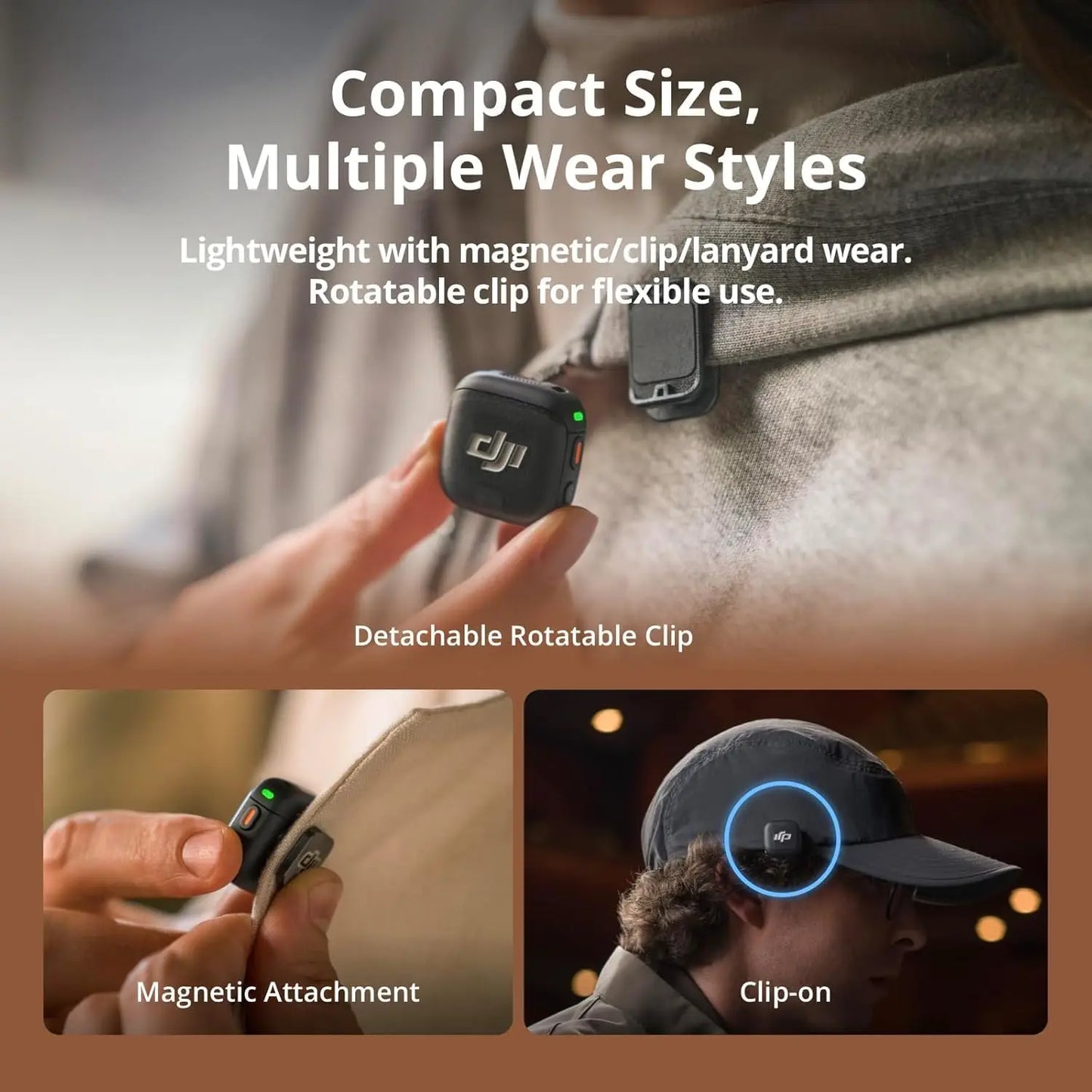 DJI Mic 3 Wireless Microphone Kit Intelligent Noise Cancelling Audio System for Cameras Smartphones and Content Creation