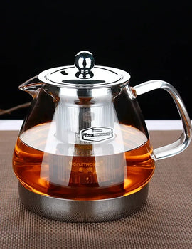 Heat Resistant Clear Glass Teapot Household Thickened Tea Maker Large Capacity Multifunctional Tea Pot Induction Cooker Kettle