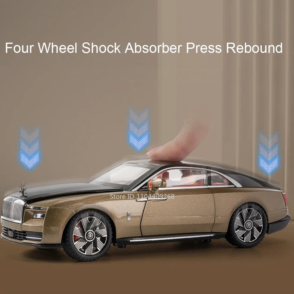 1:24 Rolls-Royce Spectre Cullinan Masory Car Model Toy Sound Light Shock Absorption Vehicle Models Desktop Ornaments Gift
