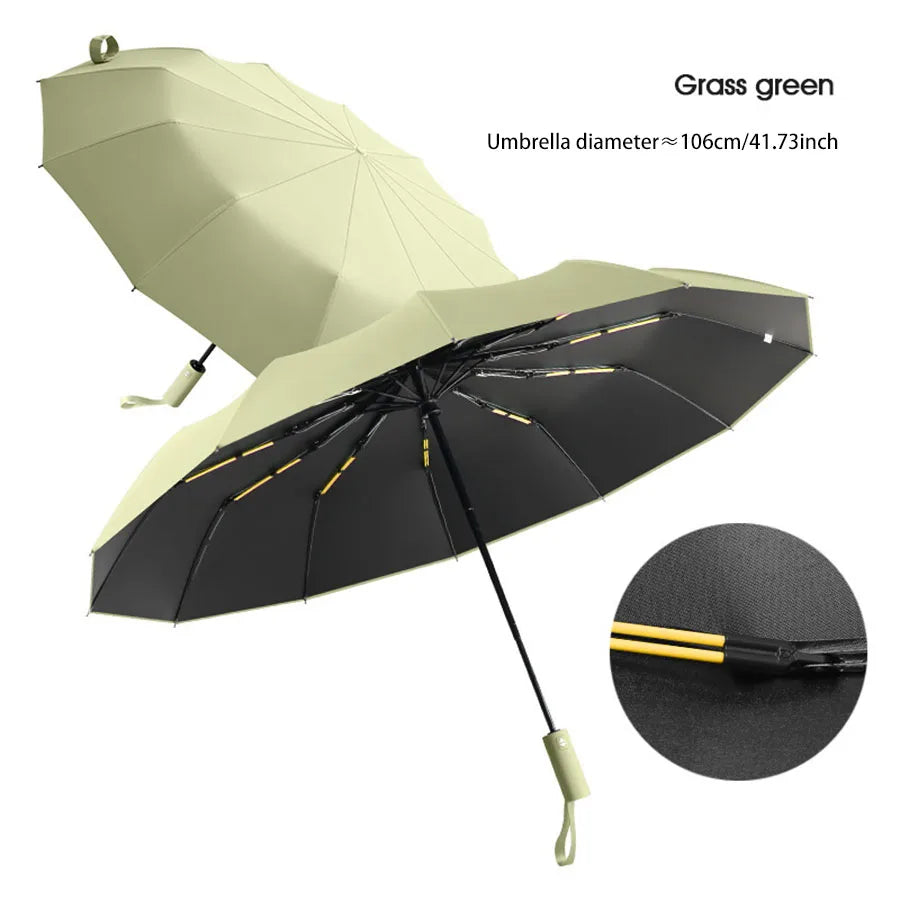 Large Automatic Folding Umbrella 24 Bone Windproof UV Protection Waterproof Travel Umbrella