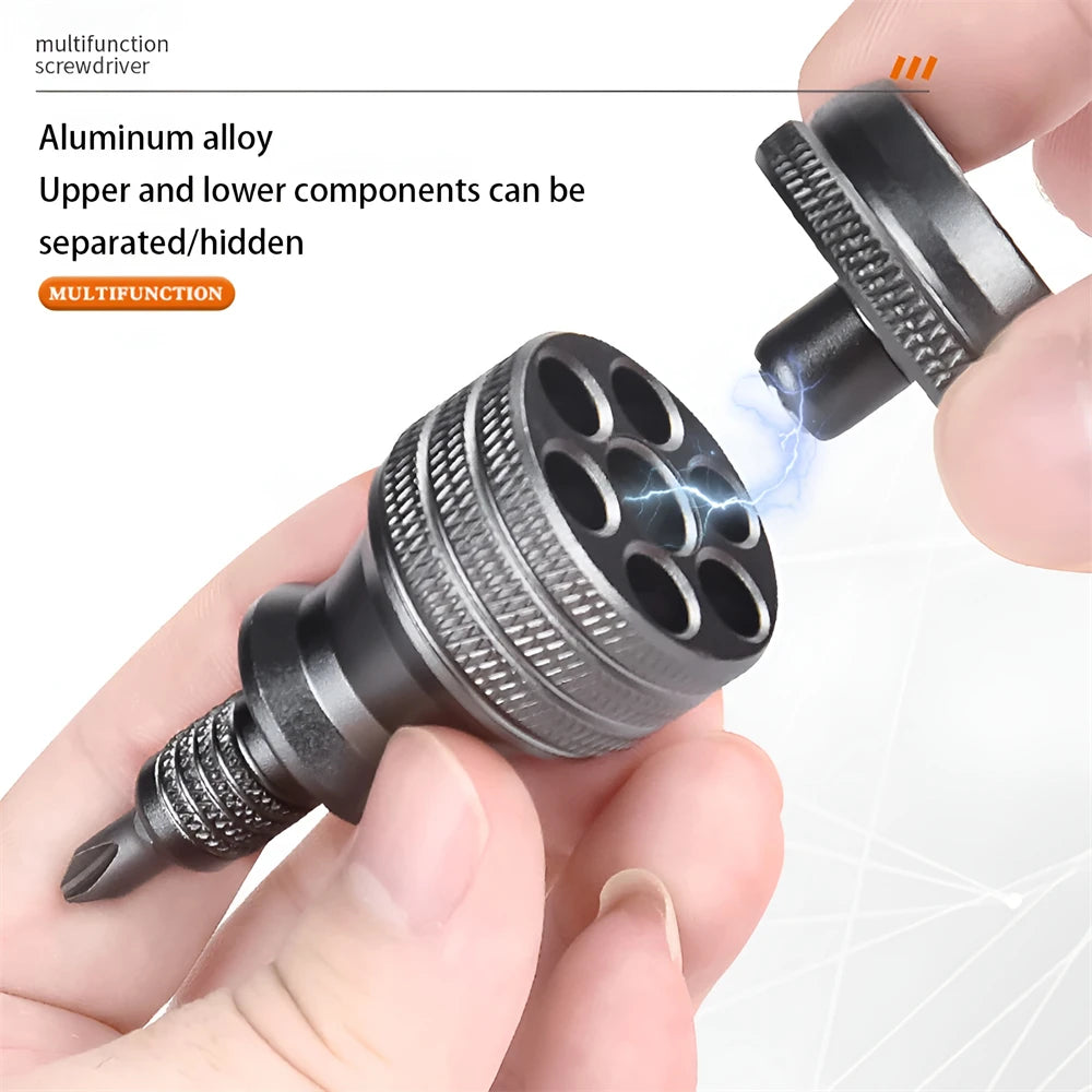 7 in 1 Mini Screwdriver Titanium Screwdriver 1/4 Inch Magnetic Phillips Torx Screw Driver Bit Kit Home Repair Tools