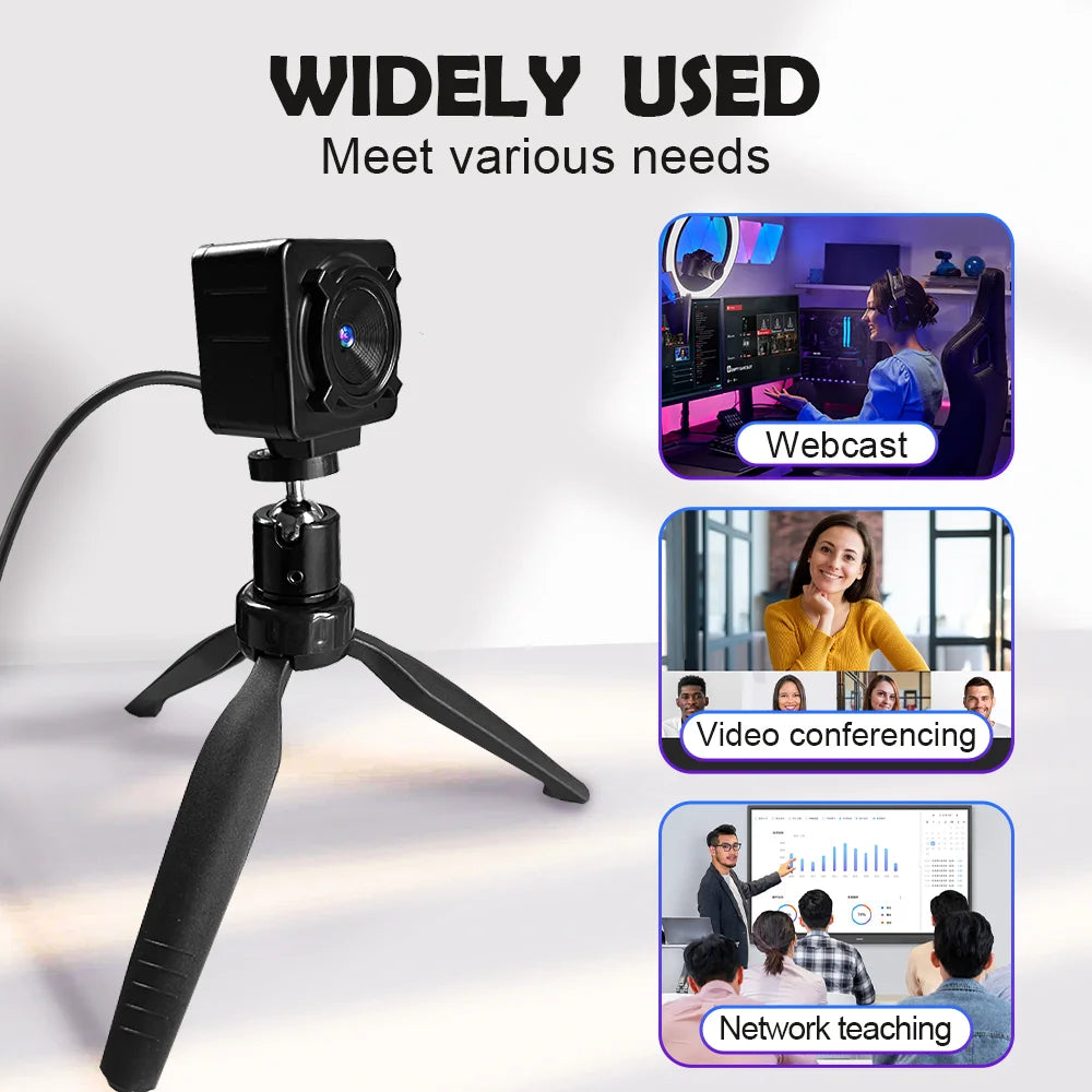 4K Webcam for PC with Autofocus Remote Control USB Camera for Live Streaming Video Calls with Tripod