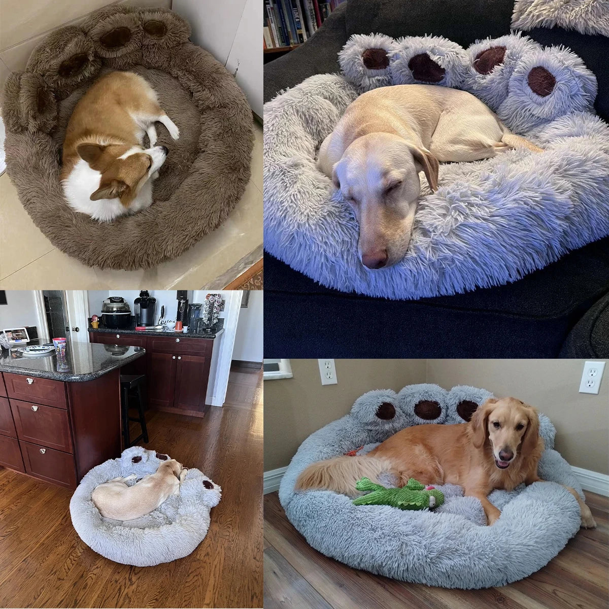 Fluffy Plush Dog Bed Winter Pet Sofa