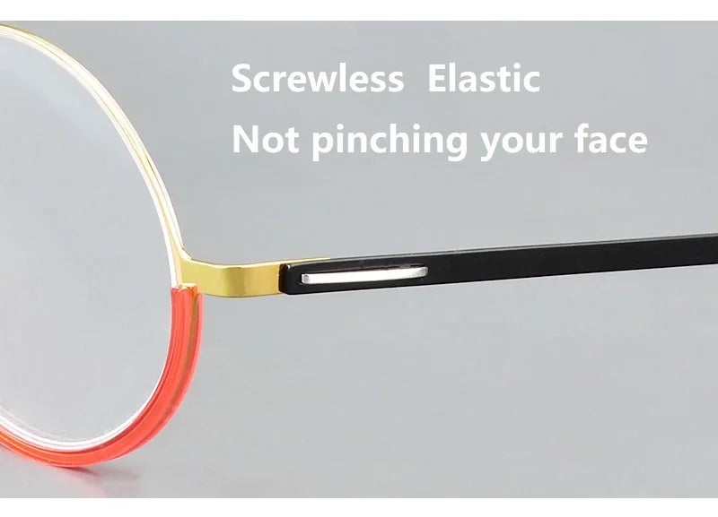 Small Face Round Titanium Screwless Eyeglasses Frame
