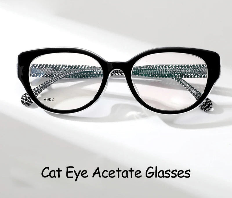 Cat Eye Butterfly Eyewear Fashion Retro Eyeglasses Luxury Acetate Optical Prescription Frames