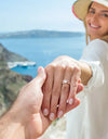 Bridal Set Engagement Ring Infinity 14k Gold Plated Cz Rose Copper rings