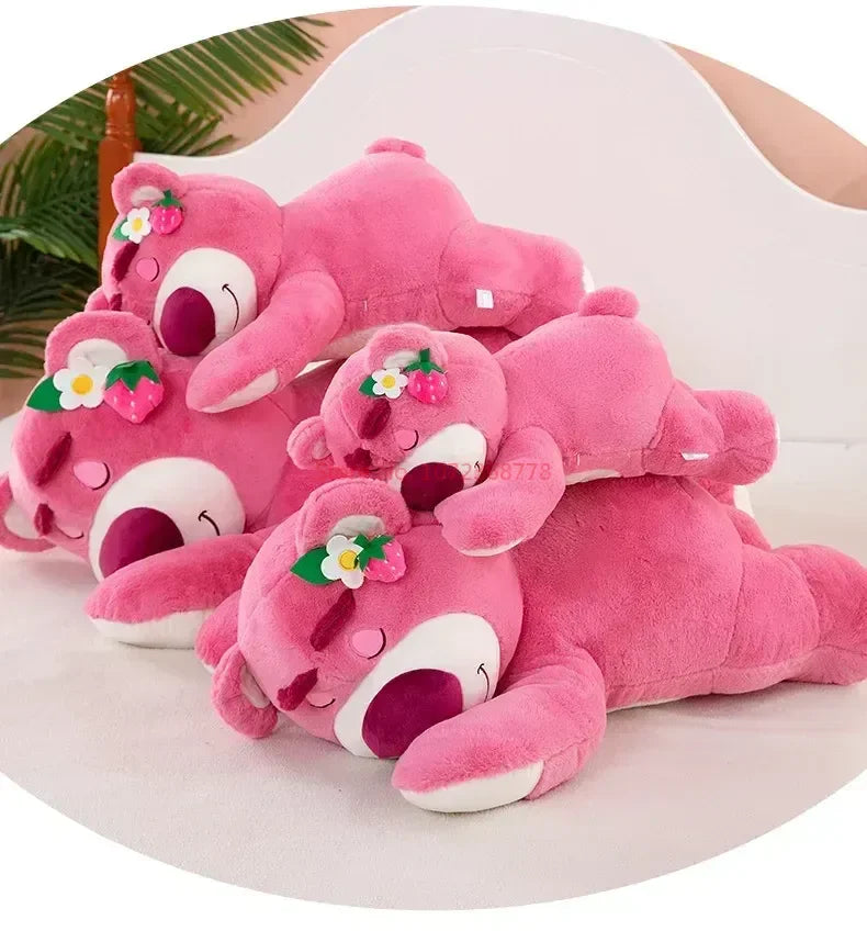 Disney Kawaii Toy Story Lotso Bear Strawberry Sofa Plush Pillow Stuffed Toys  Girls Friends Festivals Birthday Gift