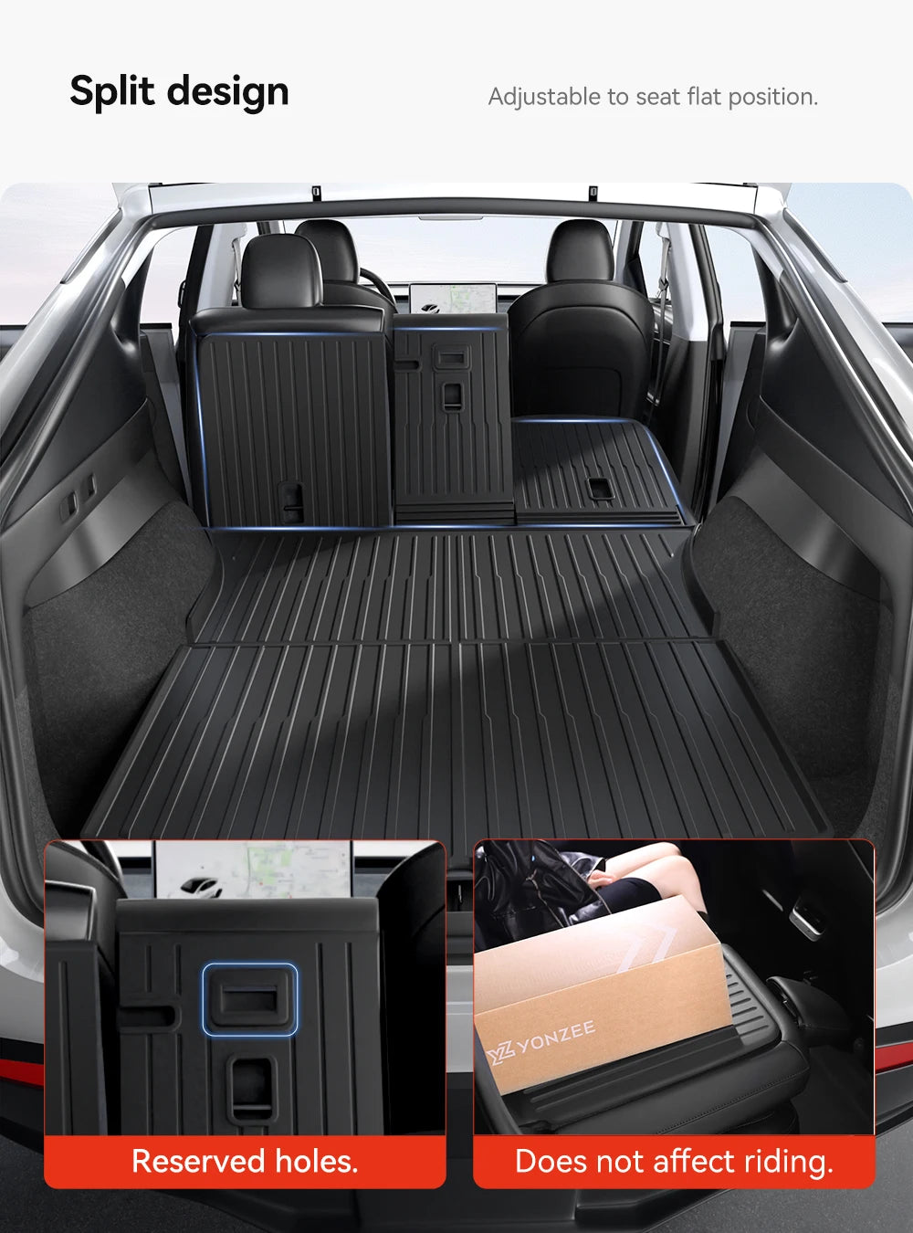 TPE Trunk Mat for Tesla Model 3 and Model Y Highland 2021 2026 Waterproof Cargo Liner