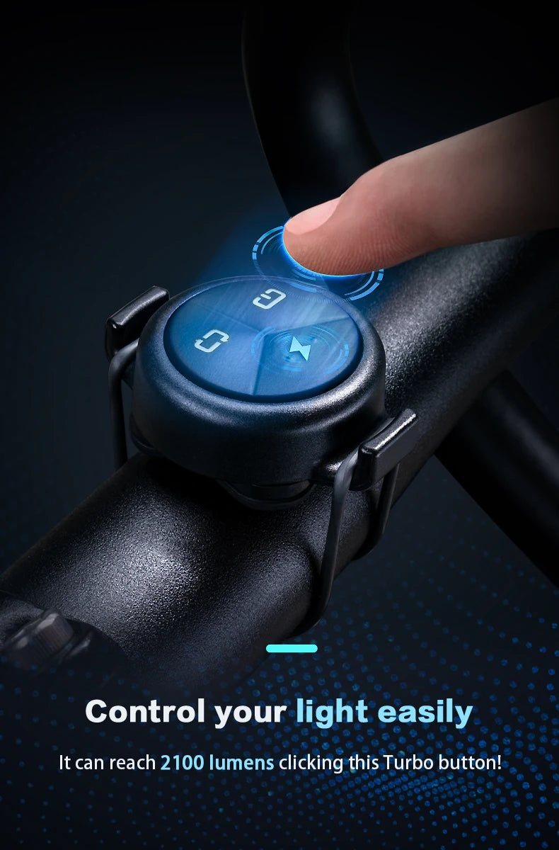 DLite 1800LM Bicycle Lights Focus/Flood Beam Switch Smart Bike Light 5000mah Rechargeable Power Bank Mtb Bicycle Lights