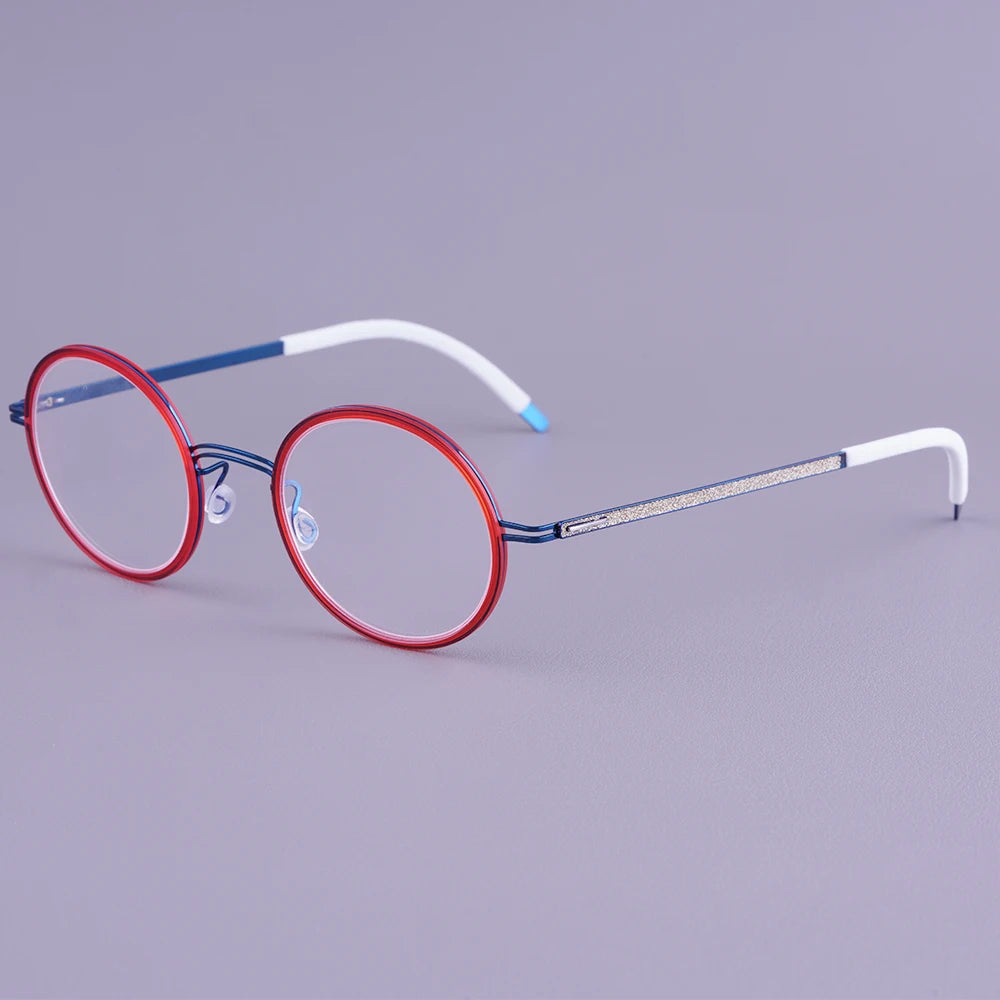 Vintage Round Titanium Acetate Eyeglasses Frame