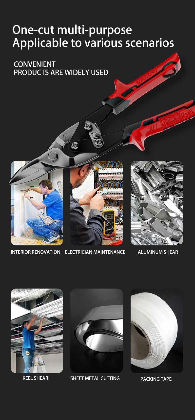 Multifunctional Metal Sheet Cutting Scissor Aviation Snip Cutter Multi-directional scissors Industrial Professional Hand Tool