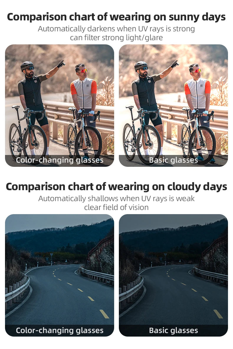 Bicycle Glasses Polarized / Photochromic Lens Bike Sunglasses Men Women UV400 Sports MTB Road Cycling Goggles Glasses