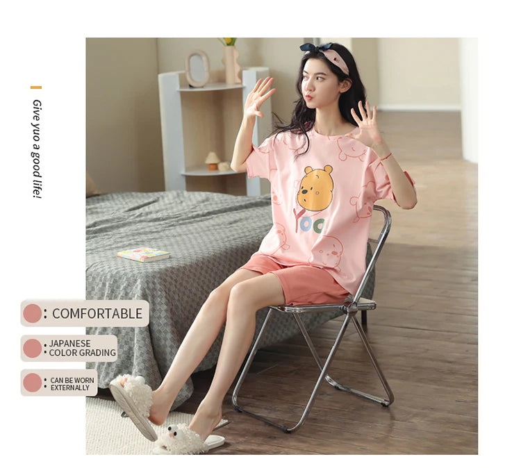 Women’s Winter Corduroy Cotton Pajama Set – Cute, Comfortable, Loose Long Sleeve Loungewear