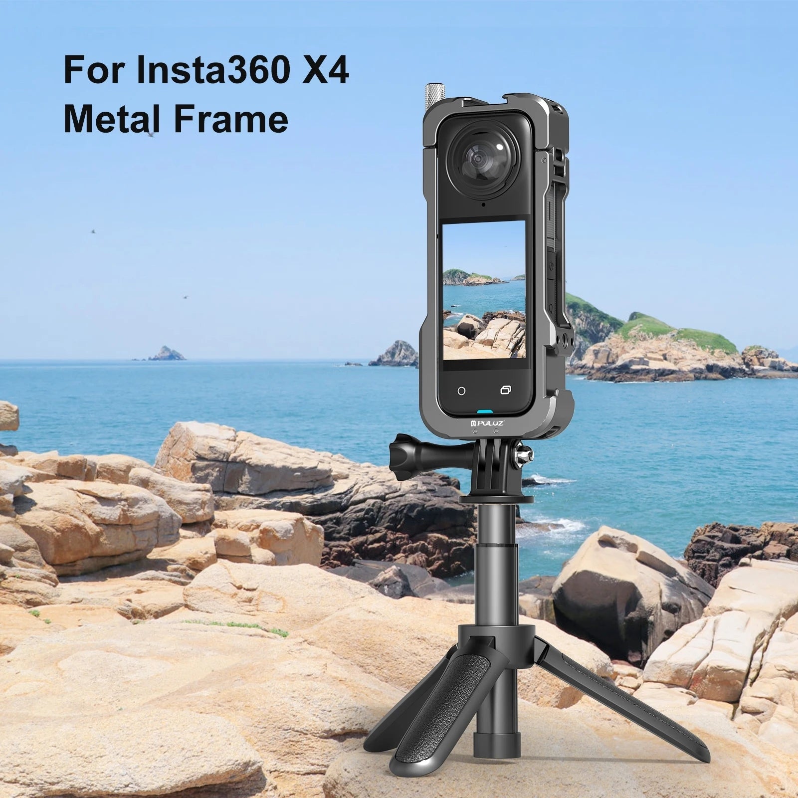 for Insta360 X4 Metal Protective Cage Rig Housing Frame with Lens Cover for Insta360 X4 Aluminum Frame Accessories