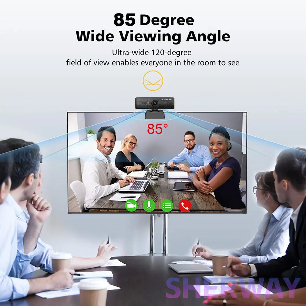 4K Webcam for PC UHD Autofocus Streaming Web Cam with Mics Plug and Play USB Computer Video Camera for Online Teaching/Meeting