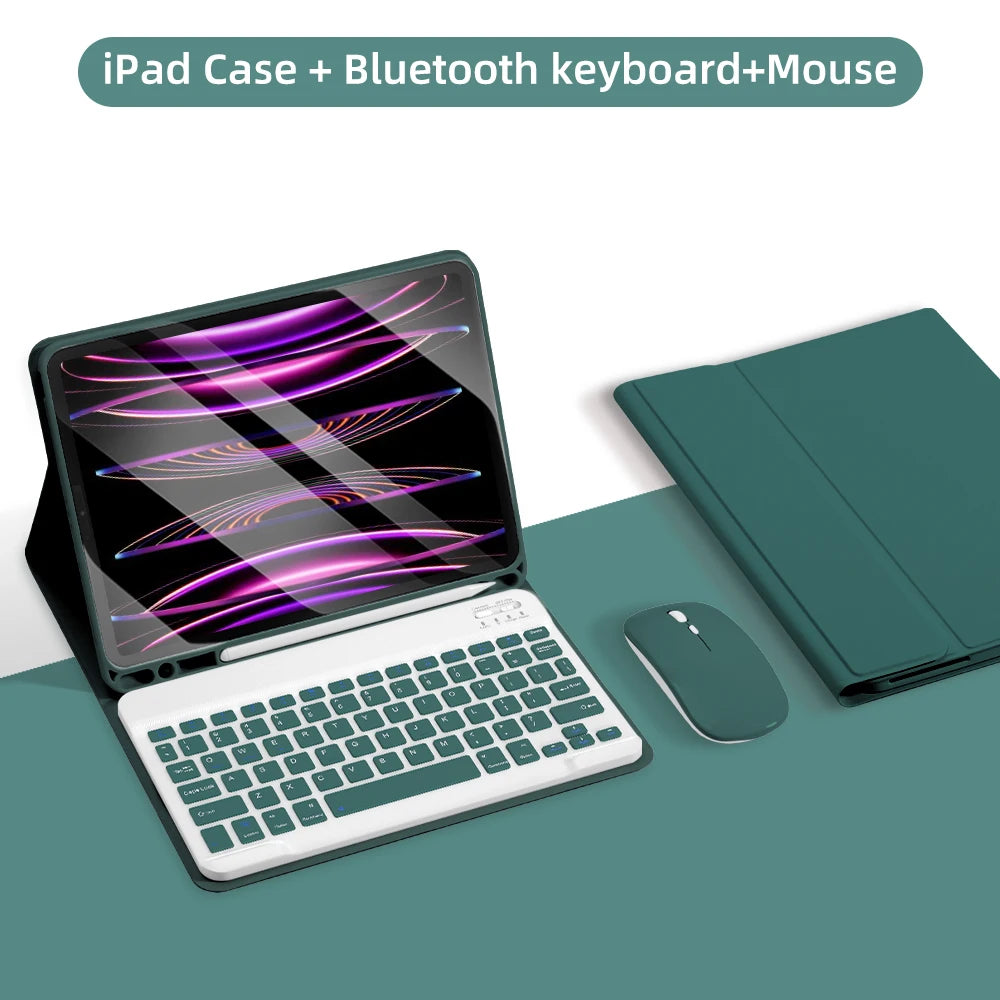 For iPad Keyboard Case For iPad 2024 iPad Air 11-in 13-in M2 Pro 11-in 13-in M4 Pro 11 12.9 10.2 9/8/7th 10.5 9.7 Air 3 2 Case