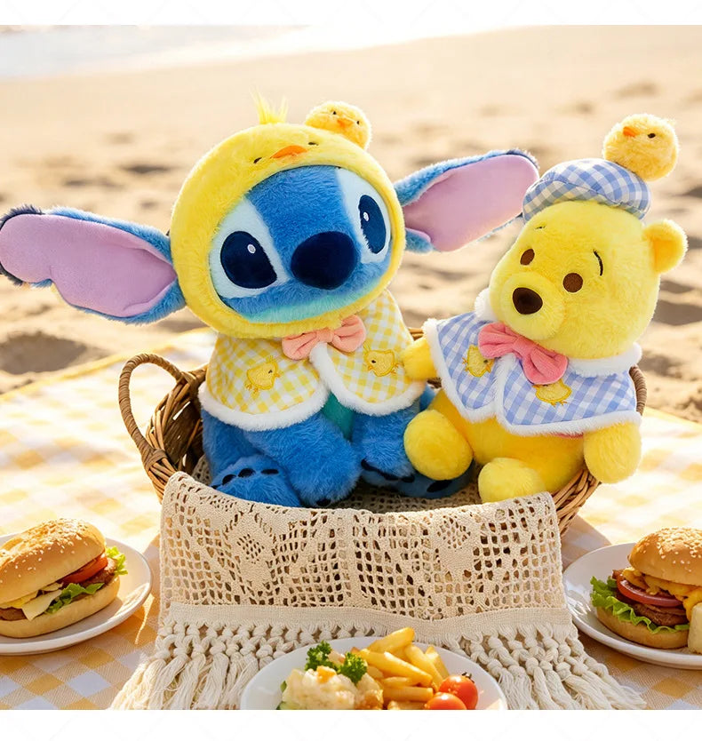 Disney's popular cute Stitch and Winnie plush toys, cute Winnie the Pooh dolls, girls' holiday and birthday gifts