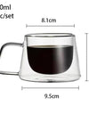 200ml Double Wall Glass Coffee Mug Heat-resistant Espresso Cup Thermo Insulated Cup For Latte Cappuccino Tea Drinkware Set