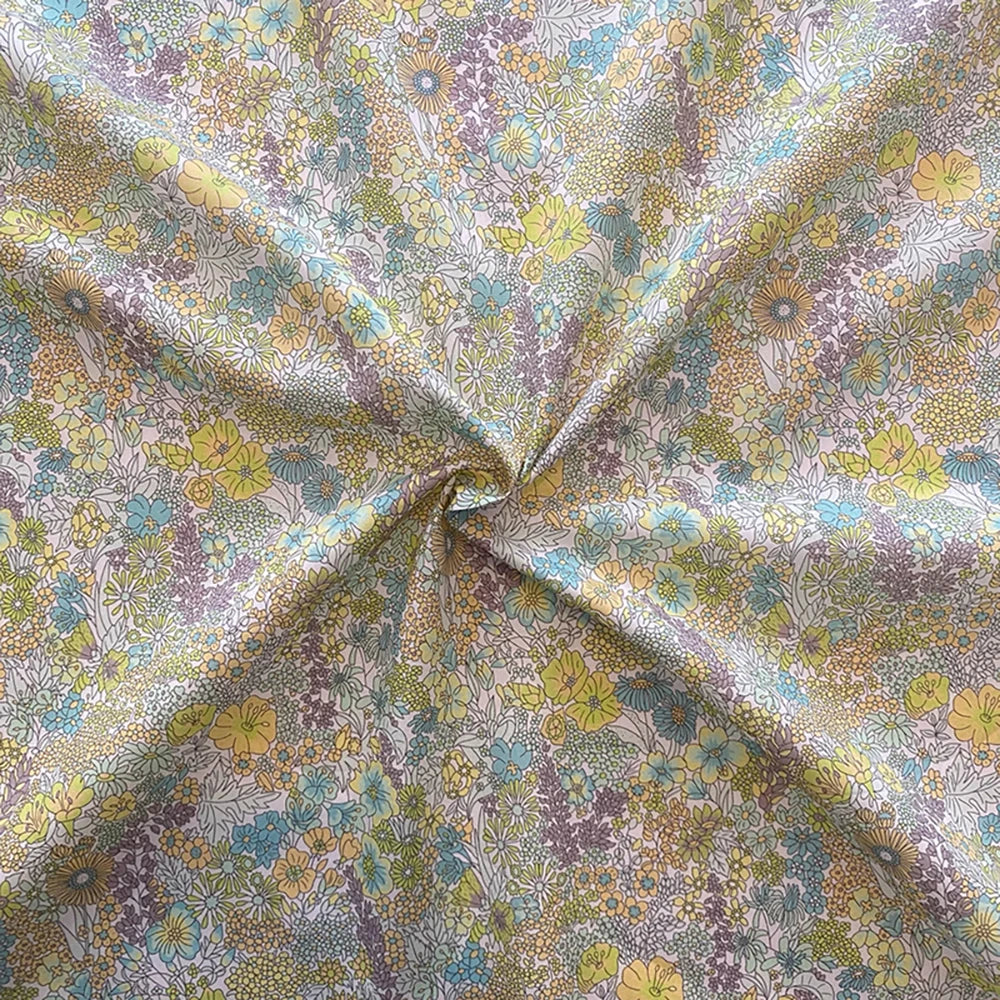 1/3/5M 100%Cotton Digital Printing 80s Like Liberty Margaret Annie Poplin Sewing fabric Making Dress Clothing Handmade DIY Cloth