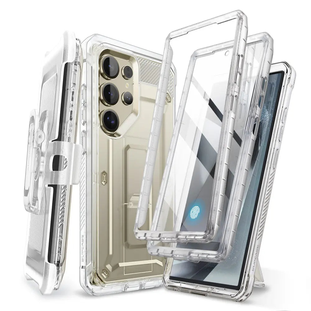 For Samsung Galaxy S25 Ultra Case UB Pro Full-Body Dual Layer Rugged Belt-Clip Phone Case with Built-in Screen Protector