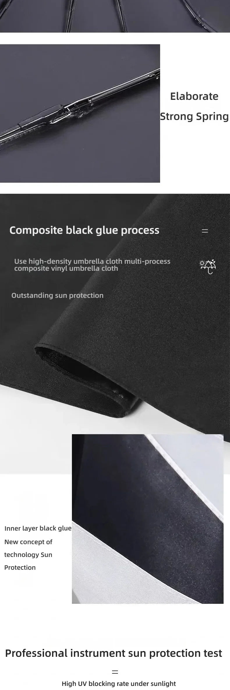 Fully Automatic Folding Umbrella Travel Camping Sun Rain Protection UV Blocking Compact Outdoor Umbrella